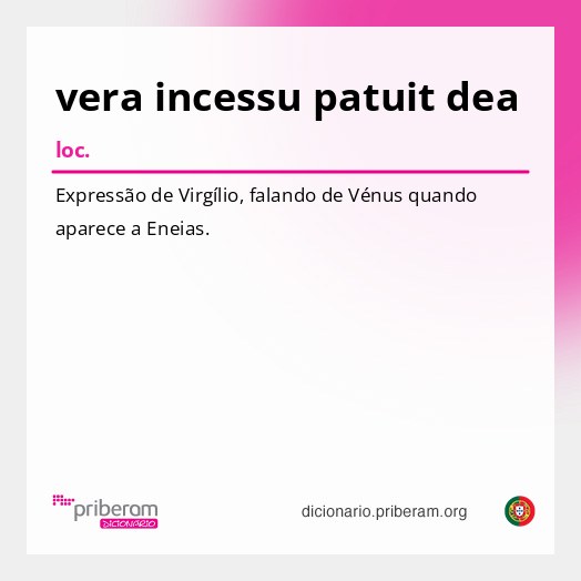 Significado de vera incessu patuit dea